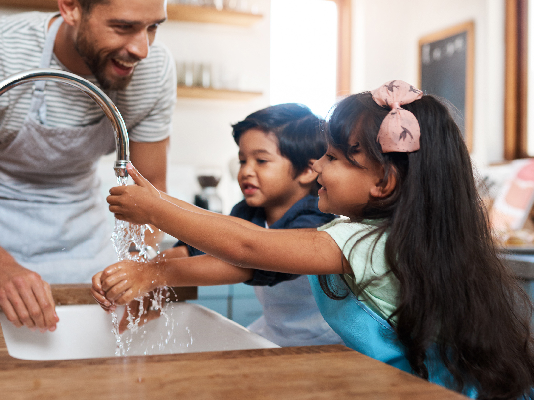 Children Washing Their Hands