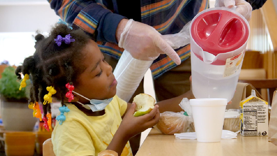 Serving Child Water at Lunch